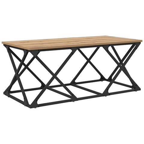 Tavolino da salotto Rovere artigianale 100 x 49 x 40 cm - Foto 1