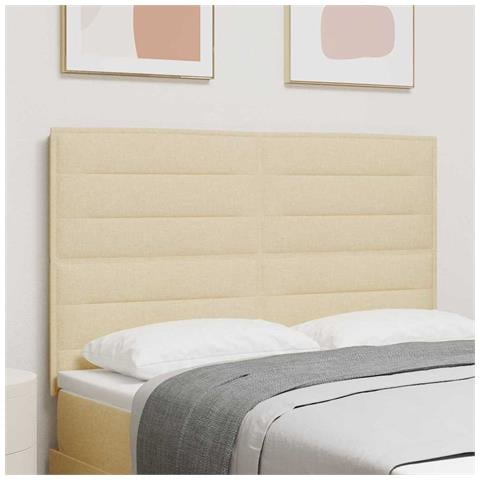 Testiera LED con luci a strisce a LED Crema 160 cm Poliestere - Foto 2