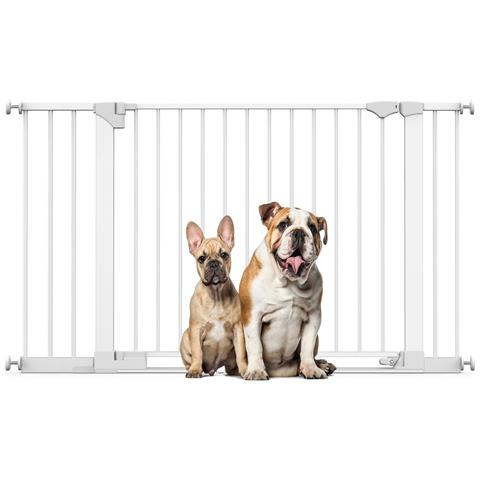 Bettacare Cancelletto Per Cani Safestep, Bianco, 138cm - 145cm, Passaggio Extra Basso, Apertura Extra Larga Di 81cm - Foto 1