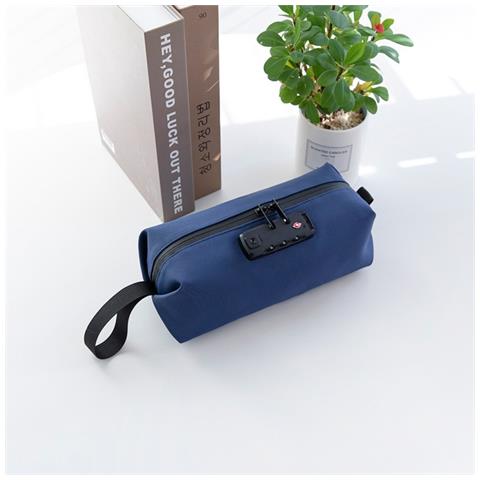 Borsa Cosmetica Con Serratura A Combinazione - Custodia Sicura Da Viaggio Per Articoli Da Toeletta E Oggetti Di Valore Blue - Foto 2