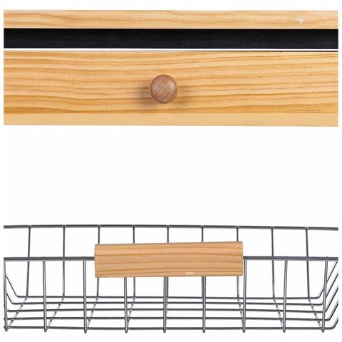 Carrello Cucina In Legno, 47x37x82h Cm, Nero - Foto 8