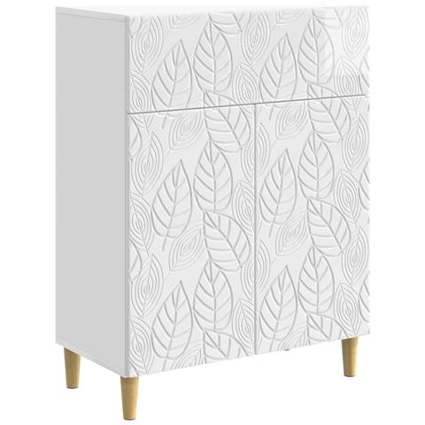 Credenza Bianco Lucido 66 x 34,5 x 90 cm Legno ingegnerizzato - Foto 1