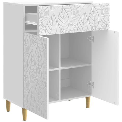 Credenza Bianco Lucido 66 x 34,5 x 90 cm Legno ingegnerizzato - Foto 2