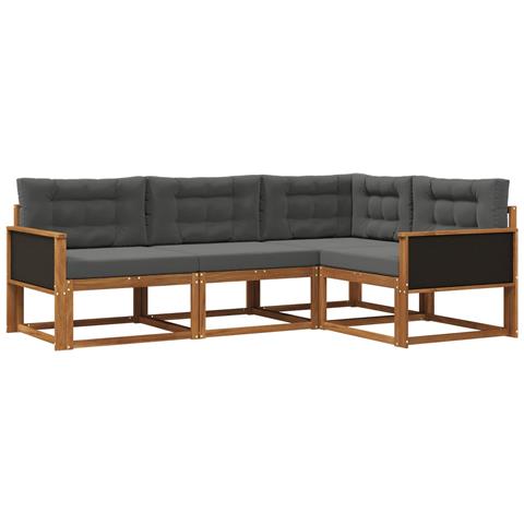 Set di divani da esterno con cuscino 4 pcs Naturale e Antracite - Foto 1