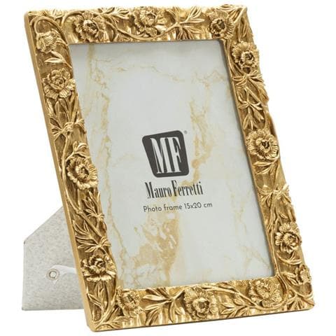 Cornice Portafoto Poppy Oro Con Decoro A Papaveri 15x20 Cm - Foto 1