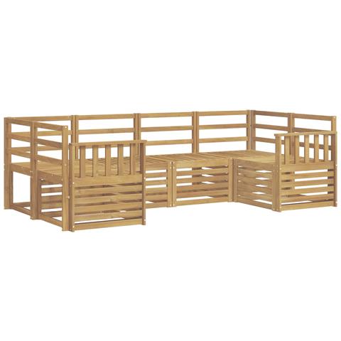Set di divani da esterno 6 pcs Bianco 245 x 128,5 x 73 cm - Foto 1