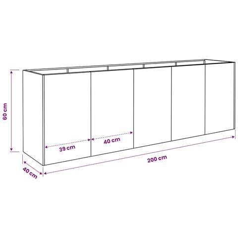 Vaso da giardino Bianco 200 x 40 x 60 cm - Foto 7