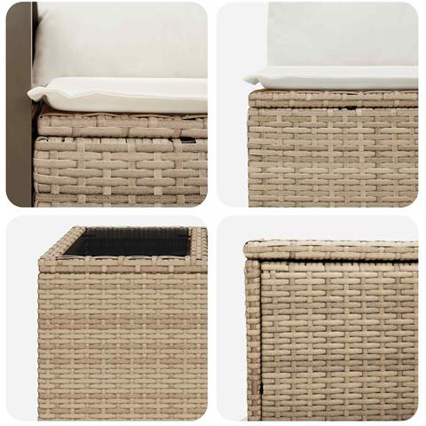 Set di divani 8 pz Beige e Bianco Crema - Foto 10