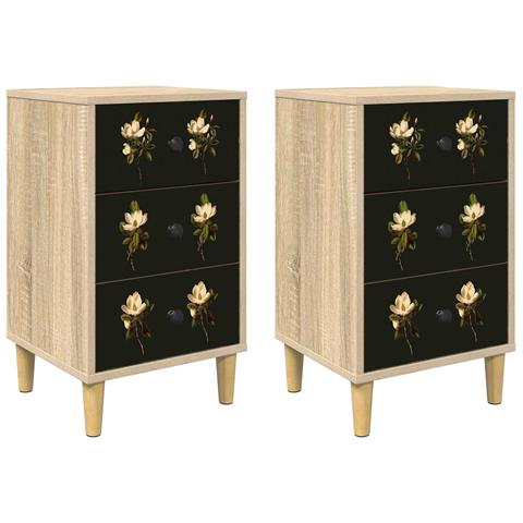 Armadio da Notte BREMEN 2 pz Rovere Sonoma 36 x 33 x 60 cm - Foto 1