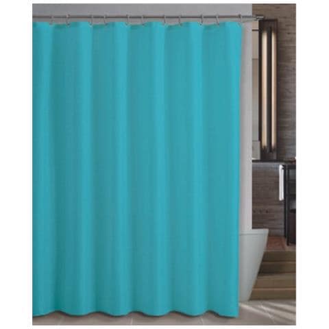 TENDA DOCCIA in POLIESTERE 180X200 cm AZZURRO con ganci - Foto 2