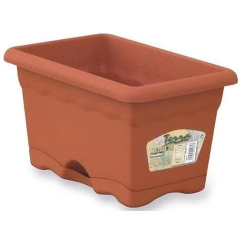 Fioriera Rettangolare Ø 50 X 20 Cm Con Vassoio - Terracotta - Foto 1