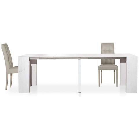 Tavolo Consolle Rettangolare Allungabile Bianco 90 X 45/95/145/195/245/295 Per Interno Sala Da Pranzo Salotto Cucina Moderno - Foto 1
