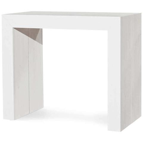 Tavolo Consolle Rettangolare Allungabile Bianco 90 X 45/95/145/195/245/295 Per Interno Sala Da Pranzo Salotto Cucina Moderno - Foto 3
