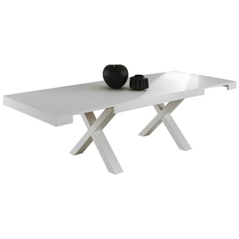 Tavolo Allungabile In Folding Finitura Bianco Larice 180/280x100xh. 75 Cm - Foto 2