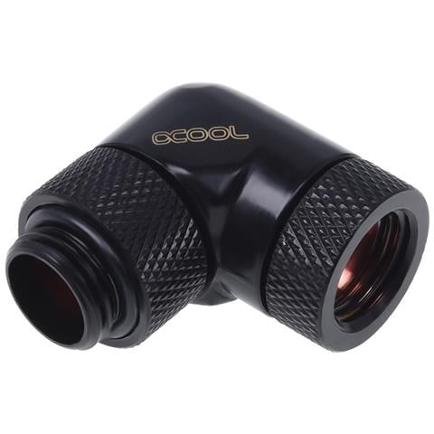 adattatore ad angolo 90° ruotabile G1/4 filettatura esterna a G1/4 filettatura interna - Nero Profondo - Foto 1
