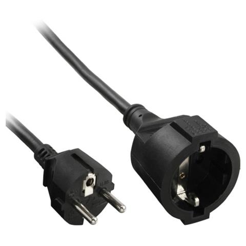 cavo prolunga alimentazione schu. ko. 10a / 250v, 2-poli e contatto di terra, spina cee-7/7 su presa cee-7/7, nero, 3m - Foto 2