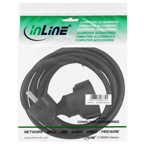 cavo prolunga alimentazione schu. ko. 10a / 250v, 2-poli e contatto di terra, spina cee-7/7 su presa cee-7/7, nero, 3m - Foto 3