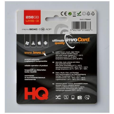 MICROSDXC 10/256GB UHS-3 ADP MEMORY CARD memoria flash Classe 10 - Foto 3