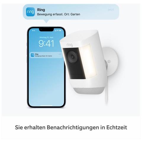 Ring Spotlight Cam Pro Scatola Telecamera Di Sicurezza Ip Interno E Esterno 1920 X 1080 Pixel Soffitto /muro - Foto 2