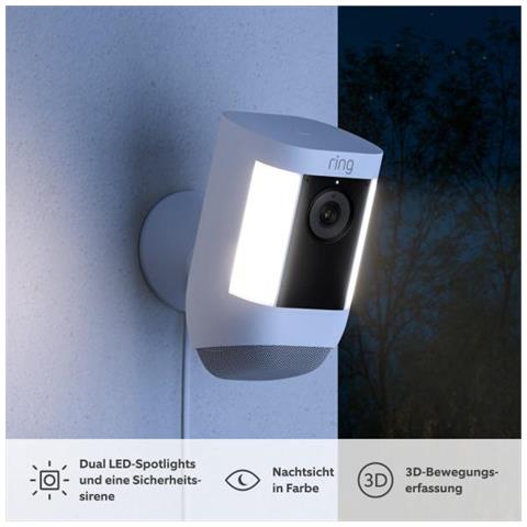 Ring Spotlight Cam Pro Scatola Telecamera Di Sicurezza Ip Interno E Esterno 1920 X 1080 Pixel Soffitto /muro - Foto 3