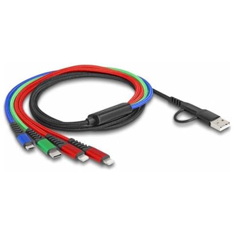 87884 Cavo Usb 1,2 M Usb 2.0 Usb A /usb C Nero, Blu, Verde, Rosso - Foto 1