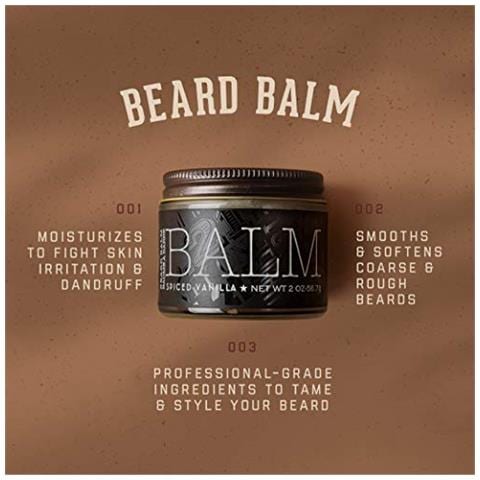 1821 Balsamo Per Barba Da Uomo Realizzato Dall'uomo, Vaniglia Speziata, 2 Fl Oz - Crema Da Barba Premium Con Bassa Lucentezza Per Condizionare E Modellare Barbe E Baffi - Balsami Profumati Per Capelli Viso, Idratazione A Lunga Durata - Foto 3