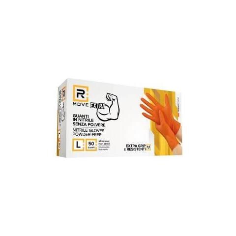 Guanti Nitrile Arancione Senza Polvere Full Grip Conf. da 50pz Tg.L 8.5gr da Lavoro - Foto 1