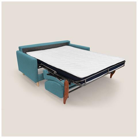 Edgar Divano letto matrimoniale in tessuto felis impermeabile T03 180 cm (mat. 140x197) azzurro - Foto 2