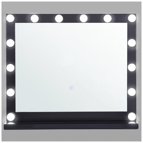 Specchio Da Tavolo A Led 50 X 60 Cm Nero Beauvoir - Foto 6