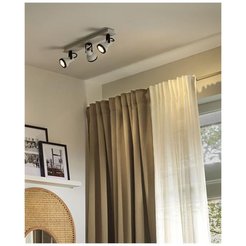 Faretto A 3 Luci Baro Regolabile Metallo Bianco - Foto 7