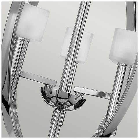 Lampadario Industrial Nordico Mondo Acciaio Cromo Lucido Vetro 3 Luci G9 3 Led - Foto 2