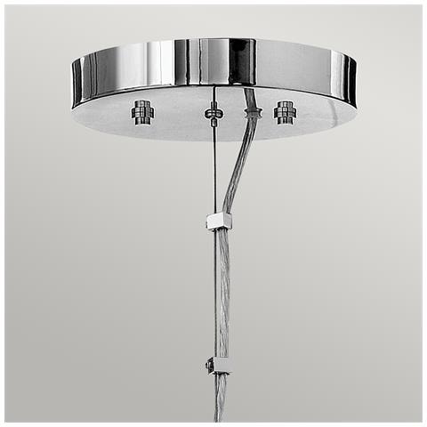 Lampadario Industrial Nordico Mondo Acciaio Cromo Lucido Vetro 3 Luci G9 3 Led - Foto 4