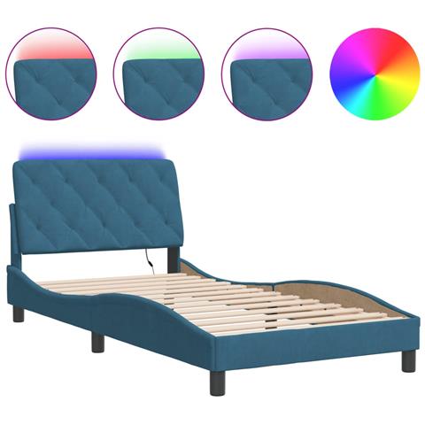 Giroletto Con Luci Led Blu 100x200 Cm In Velluto - Foto 1