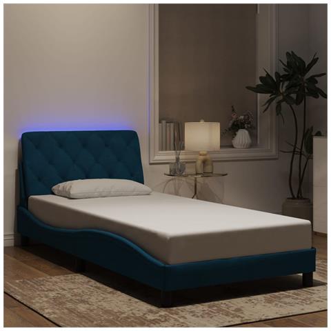 Giroletto Con Luci Led Blu 100x200 Cm In Velluto - Foto 8