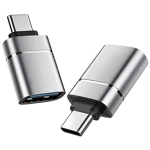 Adattatore Da Usb 3.0 A Tipo-c A 2 Pezzi Con Elegante Finitura Argento - Foto 1