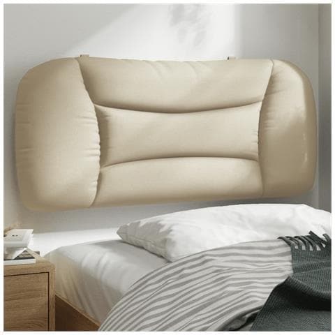 Cuscino Testiera Crema 80 Cm In Tessuto - Foto 1