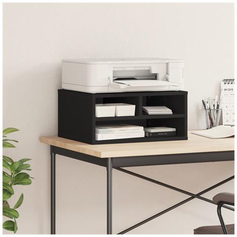 Supporto Per Stampante Nero 49x40x22,5 Cm Legno Multistrato - Foto 3