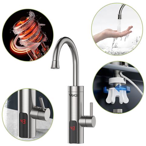 Scaldacqua Istantaneo, Verticale, Display, Acciaio Inox Va0211 Vayox - Foto 2