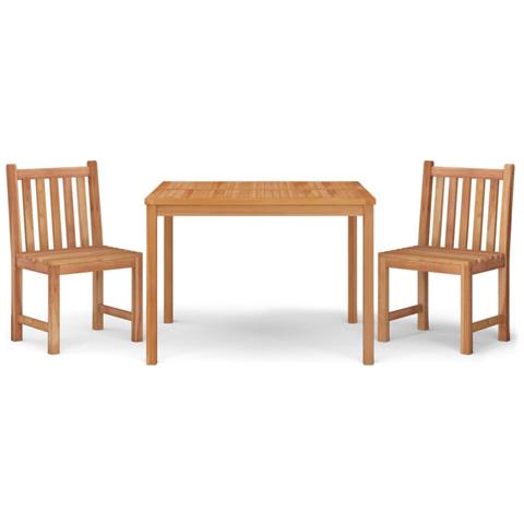 Set da Pranzo per Giardino 3 pz in Legno Massello di Teak - Foto 1