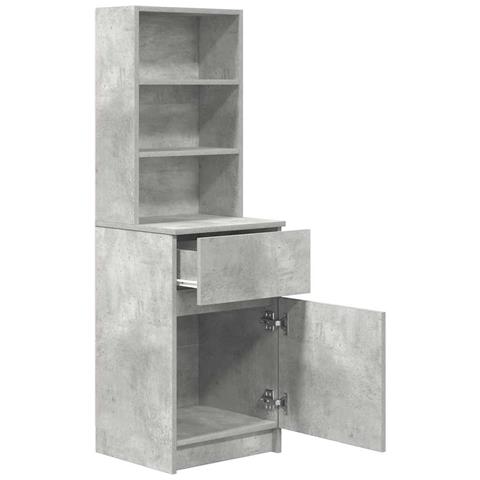 Comodino Grigio Cemento 39x35x125 cm in Legno Multistrato - Foto 2