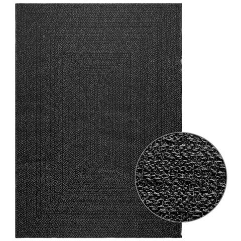 Tappeto Zizur Antracite 140x200 Cm Aspetto Iuta Interni Esterni - Foto 1