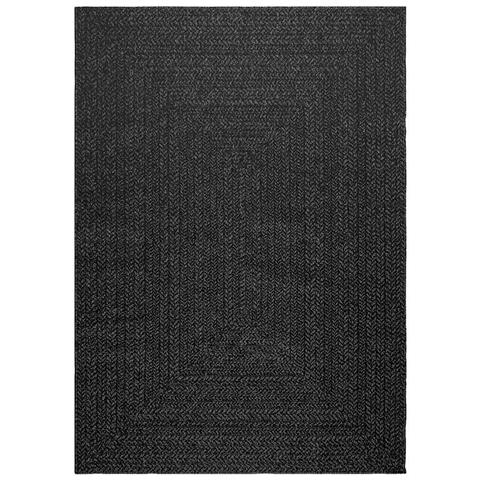 Tappeto Zizur Antracite 140x200 Cm Aspetto Iuta Interni Esterni - Foto 3