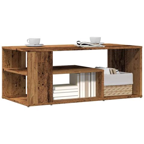 Tavolino Salotto Legno Vecchio 100x50x40 Cm Legno Multistrato - Foto 1