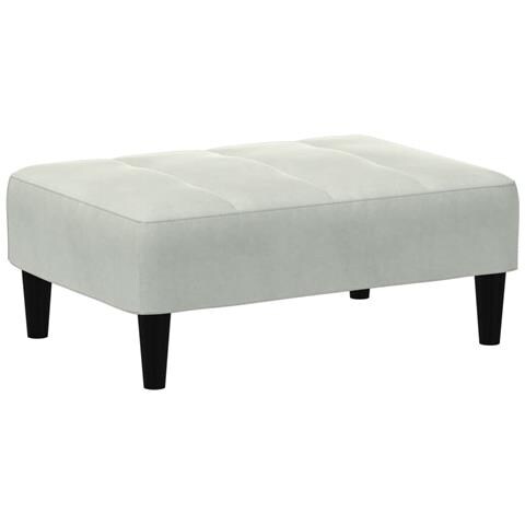 Poggiapiedi Grigio Chiaro 77x55x31 Cm In Velluto - Foto 2