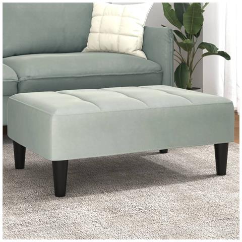 Poggiapiedi Grigio Chiaro 77x55x31 Cm In Velluto - Foto 1