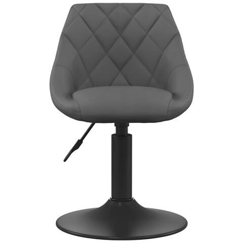 Sedia Da Pranzo Grigio Scuro In Velluto - Foto 1