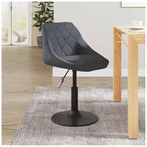 Sedia Da Pranzo Grigio Scuro In Velluto - Foto 8