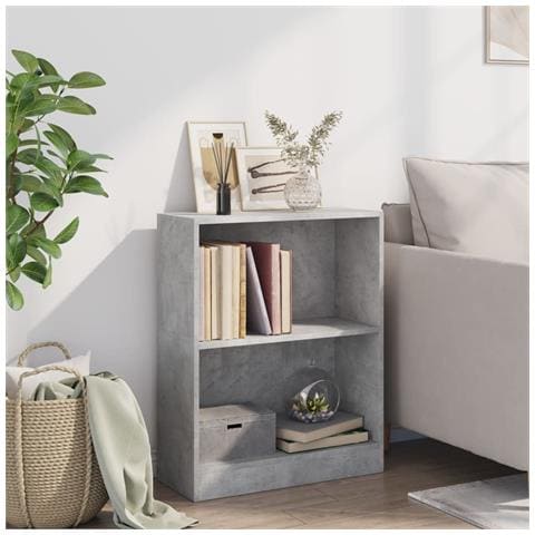 Lusso Casadino - Libreria Grigio Cemento 60x24x76 Cm In Legno Multistrato - Foto 2
