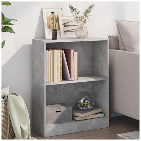 Lusso Casadino - Libreria Grigio Cemento 60x24x76 Cm In Legno Multistrato - Foto 8