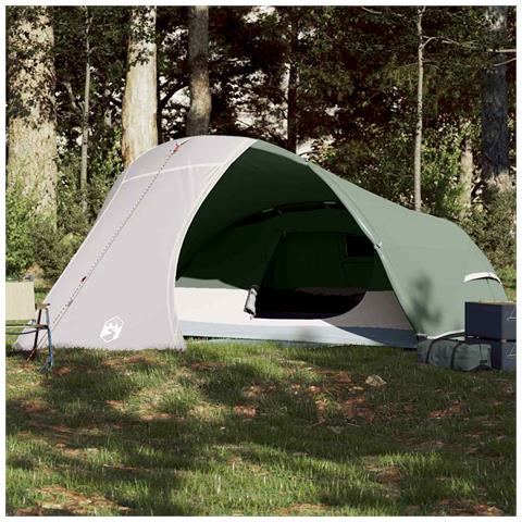 Tenda da Campeggio a Cupola per 4 Persone Verde Impermeabile - Foto 1